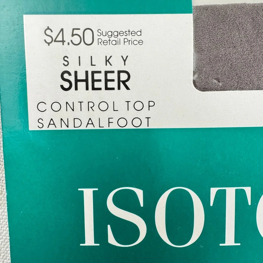 Vintage Isotoner Pantyhose Lot of 2 Size 3 Silky Sheer Control Top Sandalfoot